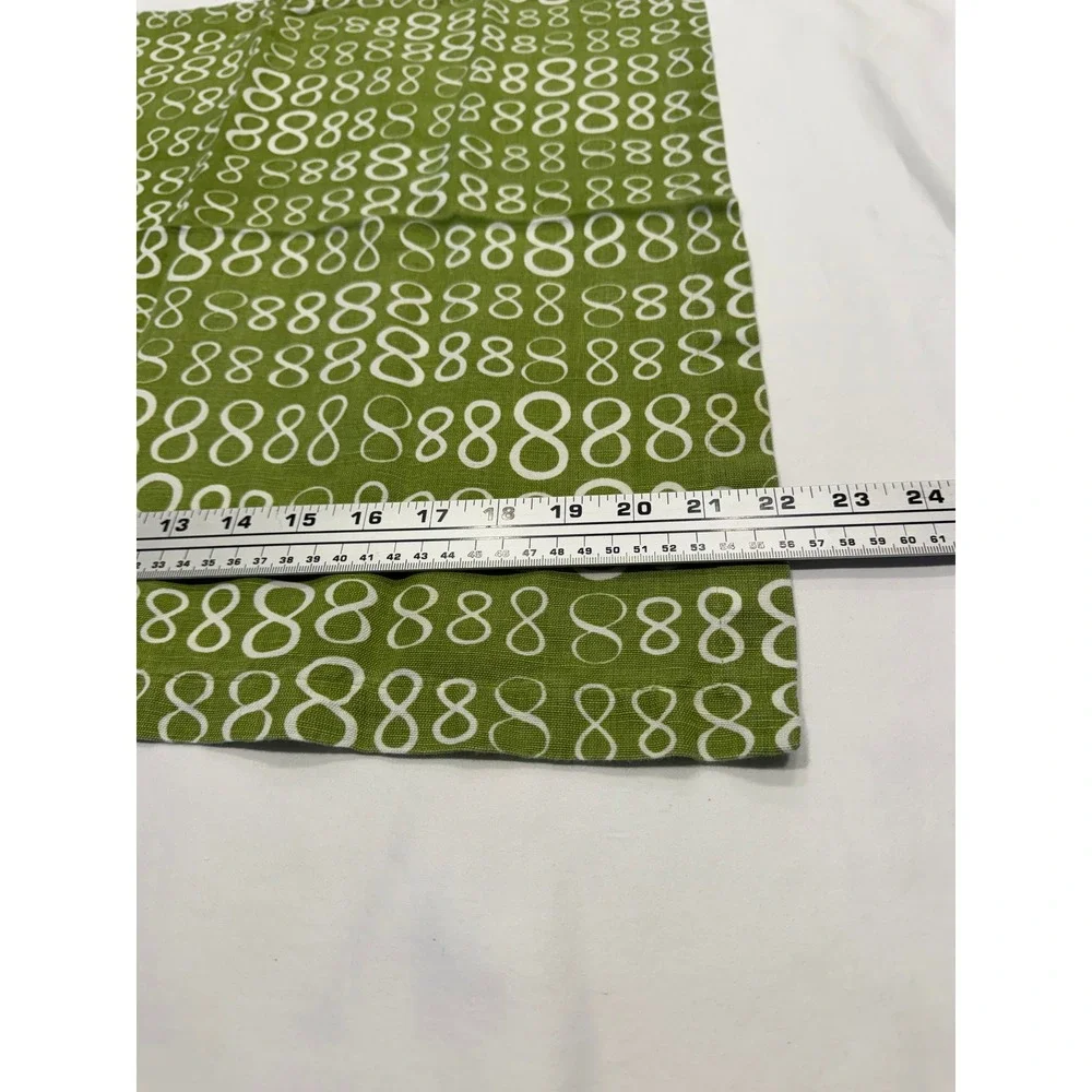 Pine Cone Hill Napkins Set of 5 Geometric Infinity Print 21x21 Green‎ Excellent